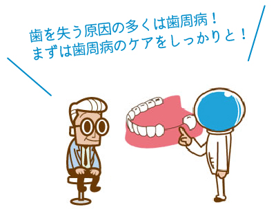 歯を失う原因の多くは歯周病!まずは歯周病のケアをしっかりと!